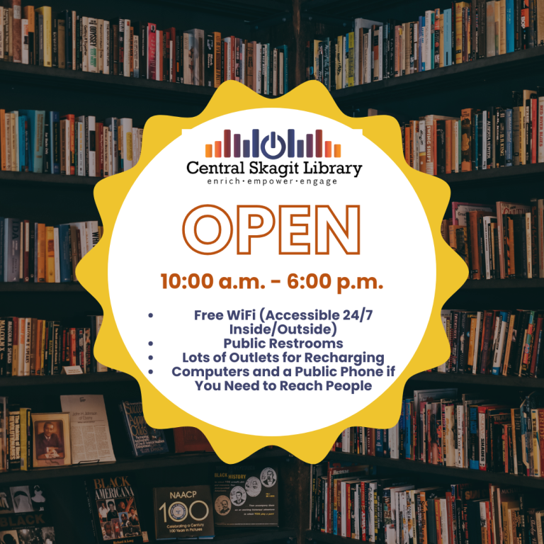 Library is open 10:00 a.m. to 6:00 p.m.