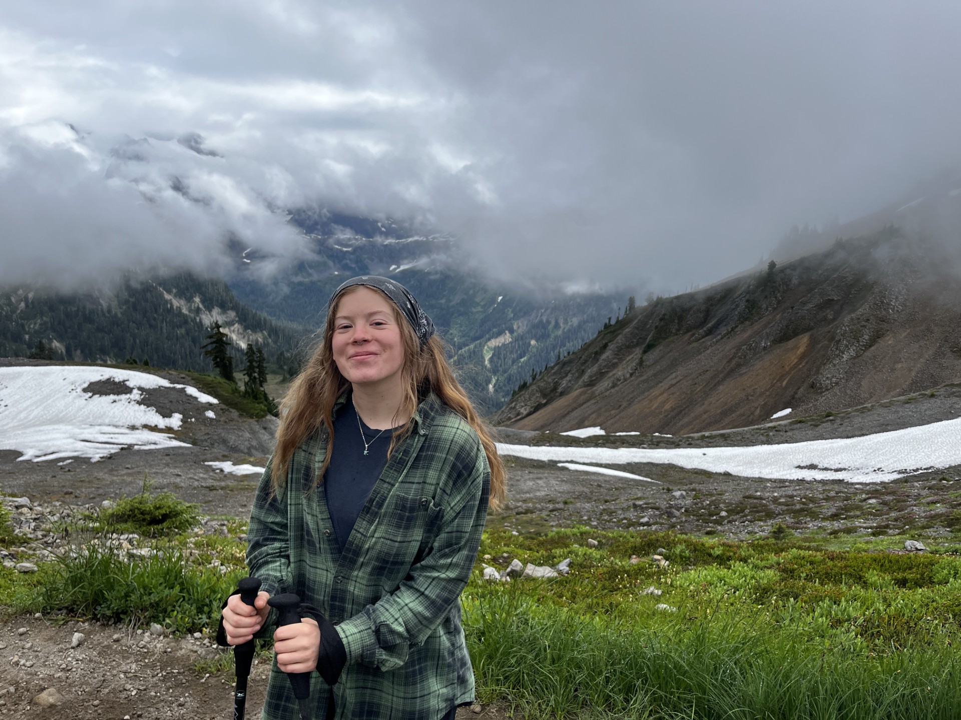 Katy a page for the library. Out hiking.