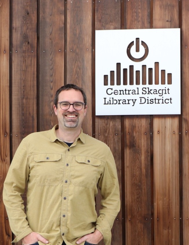 Dan Owens, Director of Central Skagit Library District outside the Sedro-Woolley building.