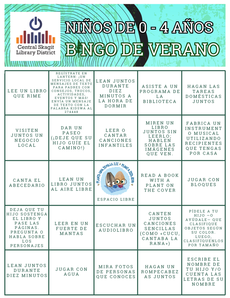 Ages 0-4 Spanish Bingo