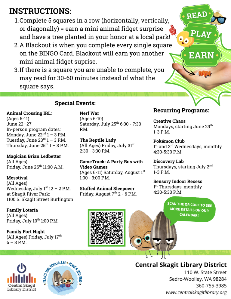 Ages 5-9 Bingo Back