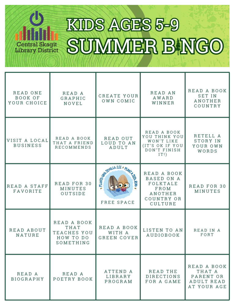Ages 5-9 Bingo Back