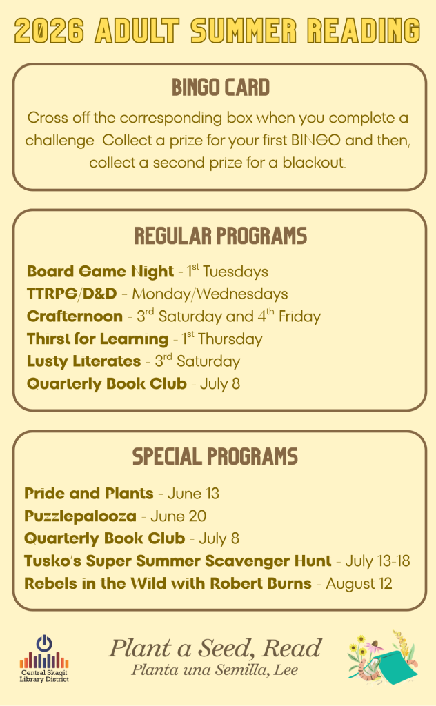 Adult Summer Reading Event Information